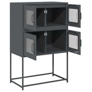 Skříň highboard antracitová 68x39x107 cm ocel - obrázek 6