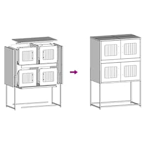 Skříň highboard antracitová 68x39x107 cm ocel - obrázek 11