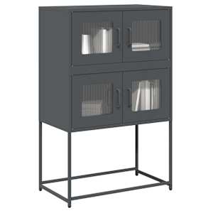 Skříň highboard antracitová 68x39x107 cm ocel - obrázek 1