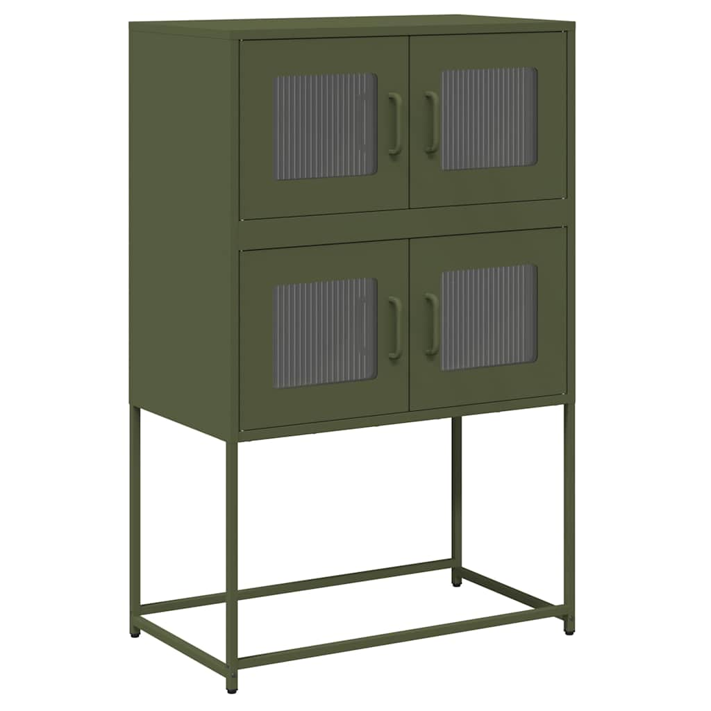 vidaXL Highboard Olive Green 68x39x107 cm Jeklo