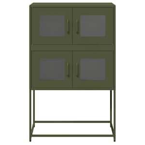 Skříň highboard olivově zelená 68x39x107 cm ocel - obrázek 5