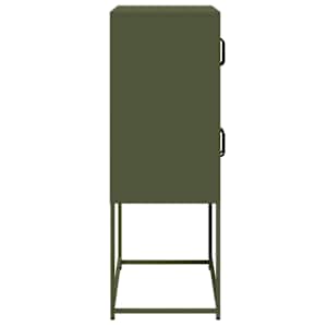 Skříň highboard olivově zelená 68x39x107 cm ocel - obrázek 7