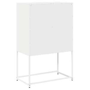 Skříň highboard bílá 68x39x107 cm ocel - obrázek 8