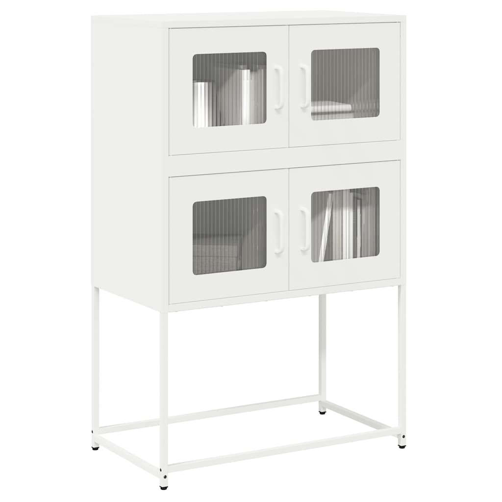 vidaXL Highboard Weiß 68x39x107 cm Stahl