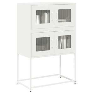 Skříň highboard bílá 68x39x107 cm ocel - obrázek 1