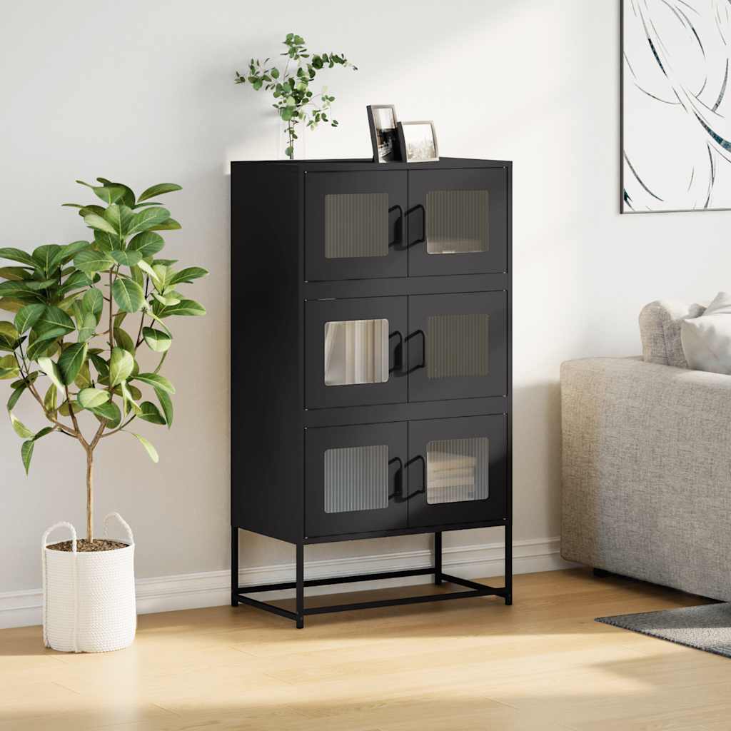 Thumbnail - vidaXL Highboard Schwarz 68x39x123 cm Stahl