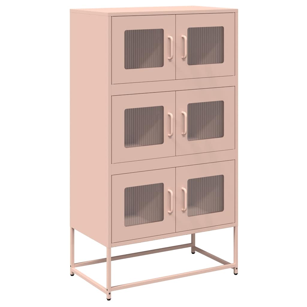 vidaXL Skříň highboard růžová 68x39x123 cm ocel