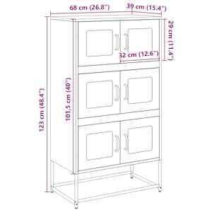 Skříň highboard růžová 68x39x123 cm ocel - obrázek 13