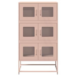 Skříň highboard růžová 68x39x123 cm ocel - obrázek 5