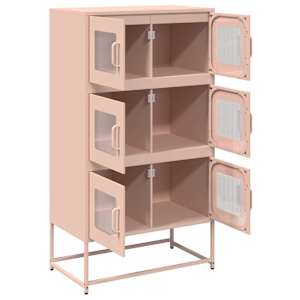 Skříň highboard růžová 68x39x123 cm ocel - obrázek 6