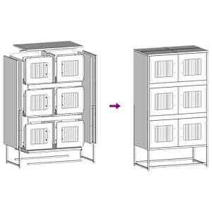 Skříň highboard růžová 68x39x123 cm ocel - obrázek 11