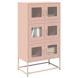 Skříň highboard růžová 68x39x123 cm ocel - obrázek 1