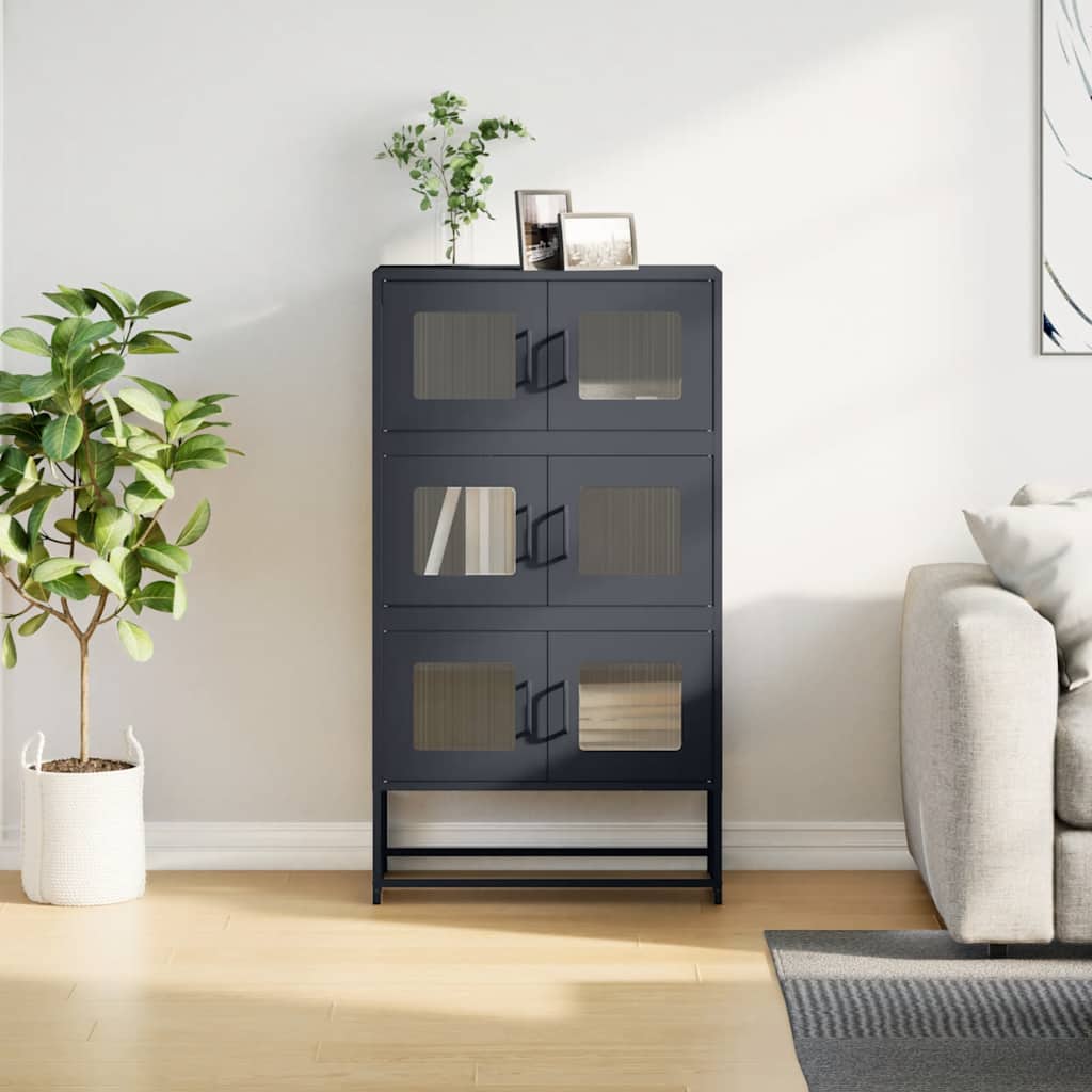 Thumbnail - vidaXL Highboard Anthrazit 68x39x123 cm Stahl