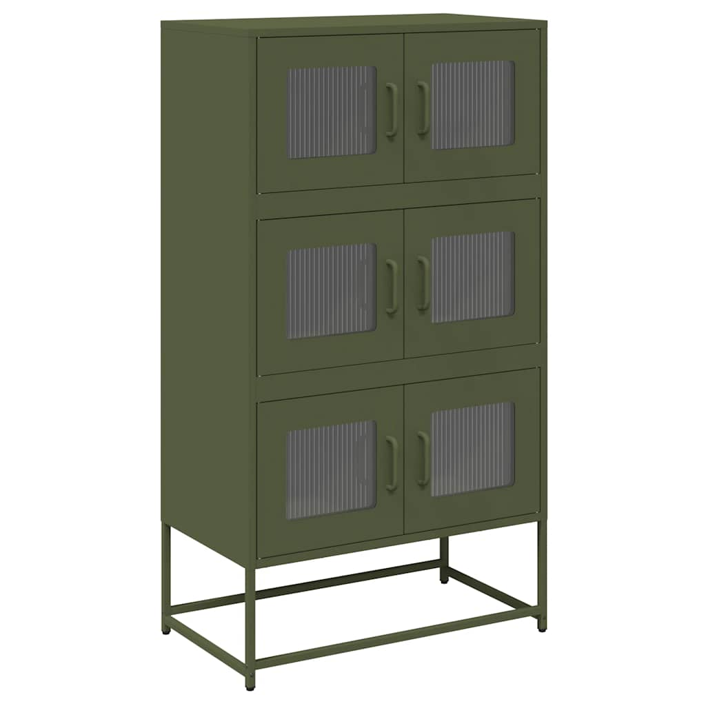 vidaXL Highboard Olive Green 68x39x123 cm Oceľ