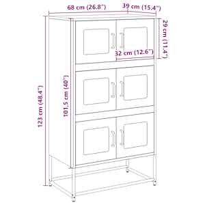 Skříň highboard olivově zelená 68x39x123 cm ocel - obrázek 13