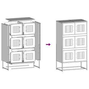 Skříň highboard olivově zelená 68x39x123 cm ocel - obrázek 11