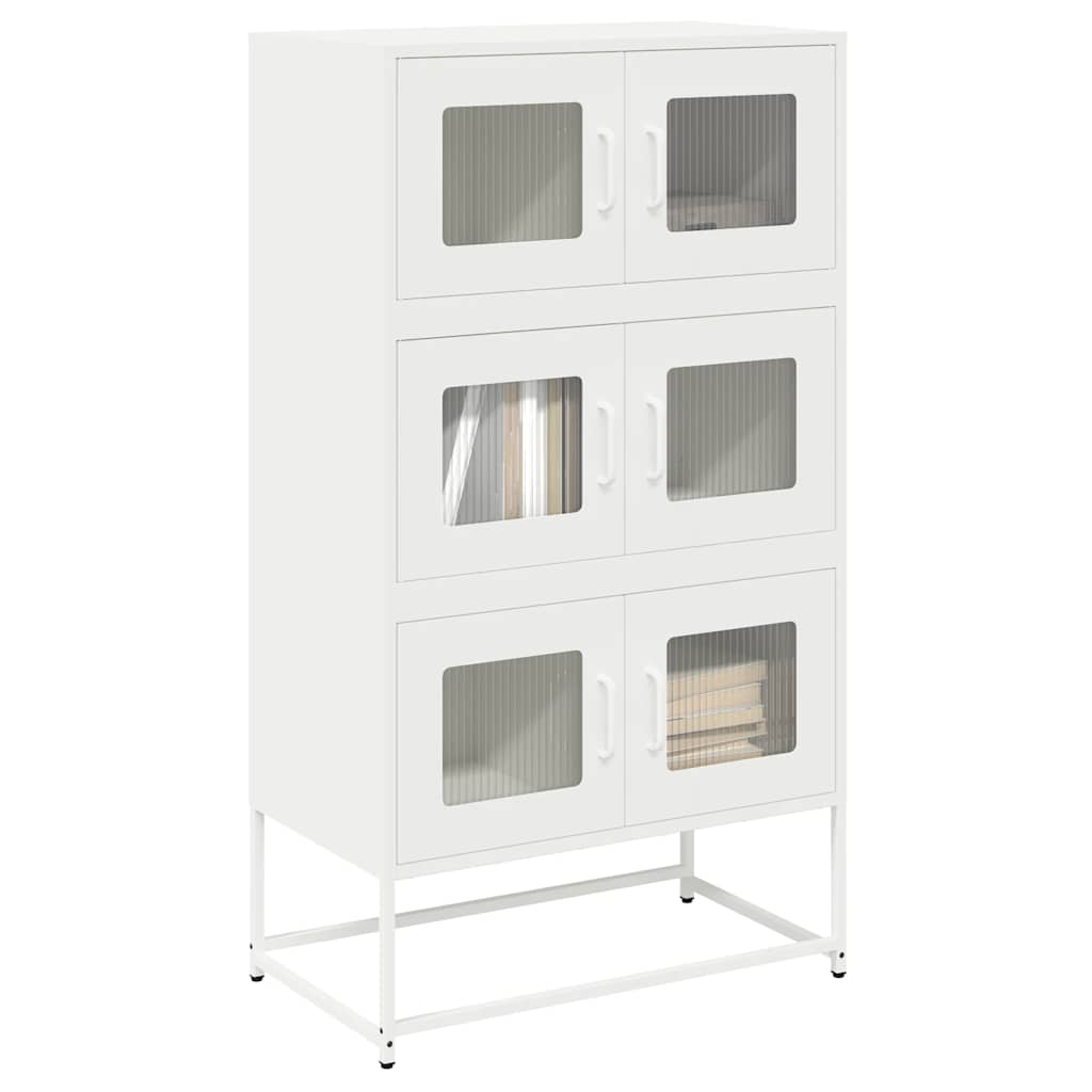 vidaXL Highboard Weiß 68x39x123 cm Stahl