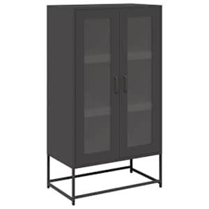 Skříň highboard černá 68x39x123 cm ocel - obrázek 2