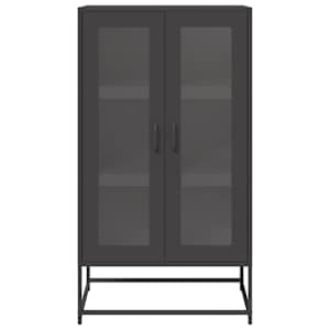Skříň highboard černá 68x39x123 cm ocel - obrázek 5