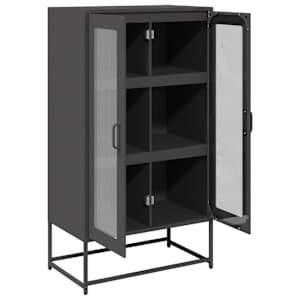 Skříň highboard černá 68x39x123 cm ocel - obrázek 6