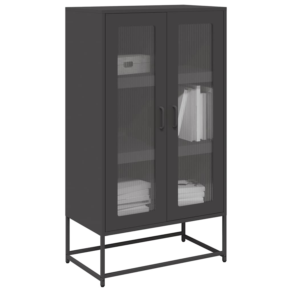 vidaXL Highboard Schwarz 68x39x123 cm Stahl