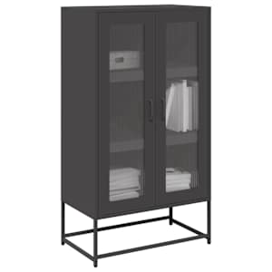 Skříň highboard černá 68x39x123 cm ocel - obrázek 1