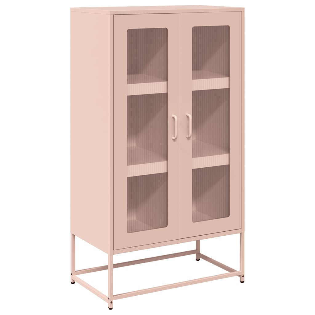 vidaXL Skříň highboard růžová 68x39x123 cm ocel