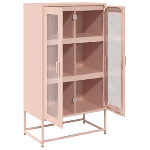 Skříň highboard růžová 68x39x123 cm ocel - obrázek 6