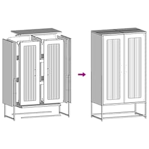 Skříň highboard růžová 68x39x123 cm ocel - obrázek 11