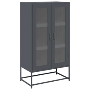 Skříň highboard antracitová 68x39x123 cm ocel - obrázek 2