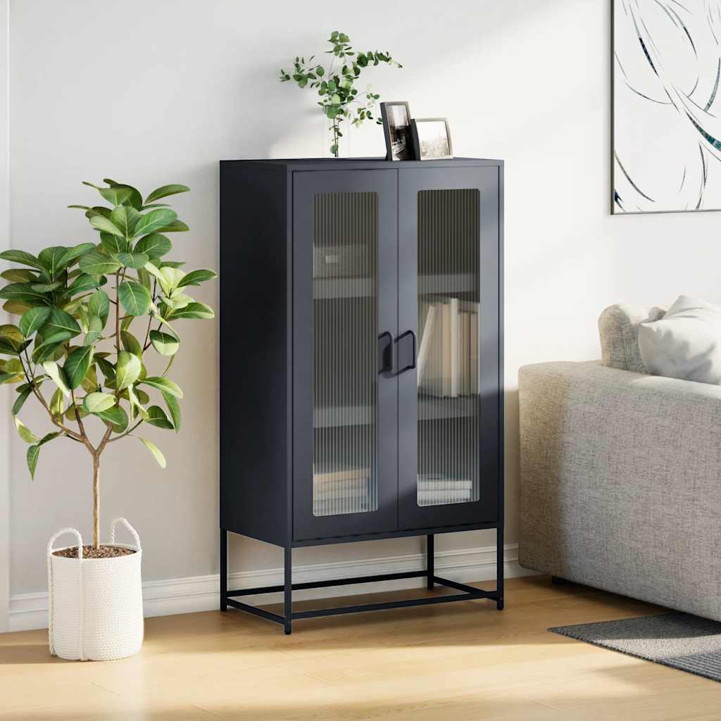 vidaXL Hoge kast 68x39x123 cm staal antracietkleurig afbeelding