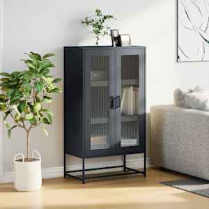 Skříň highboard antracitová 68x39x123 cm ocel - obrázek 3