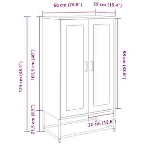 Skříň highboard antracitová 68x39x123 cm ocel - obrázek 13