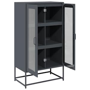 Skříň highboard antracitová 68x39x123 cm ocel - obrázek 6