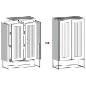 Skříň highboard antracitová 68x39x123 cm ocel - obrázek 11