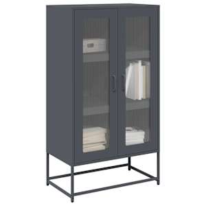 Skříň highboard antracitová 68x39x123 cm ocel - obrázek 1