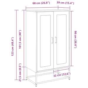 Skříň highboard hořčicově žlutá 68x39x123 cm ocel - obrázek 13