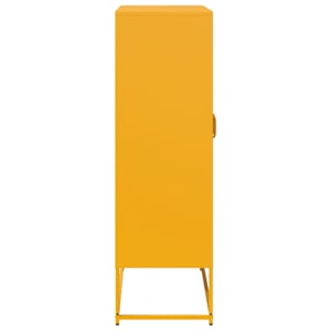 Skříň highboard hořčicově žlutá 68x39x123 cm ocel - obrázek 7