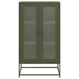Skříň highboard olivově zelená 68x39x123 cm ocel - obrázek 5