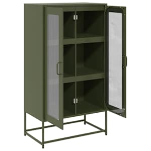 Skříň highboard olivově zelená 68x39x123 cm ocel - obrázek 6