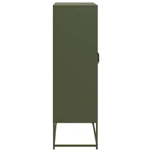 Skříň highboard olivově zelená 68x39x123 cm ocel - obrázek 7
