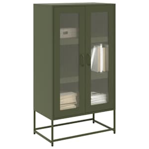 Highboard Olive Green 68x39x123 cm Jeklo