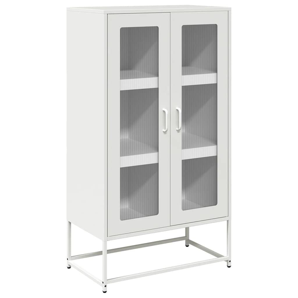 vidaXL Skříň highboard bílá 68x39x123 cm ocel