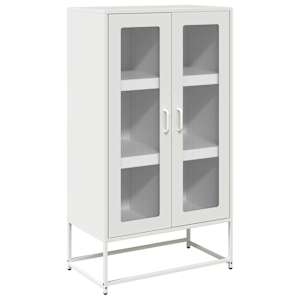 Skříň highboard bílá 68x39x123 cm ocel - obrázek 2