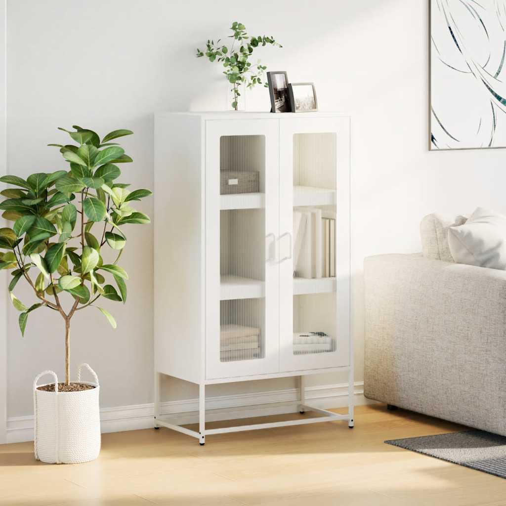 vidaXL Hoge kast 68x39x123 cm staal wit afbeelding