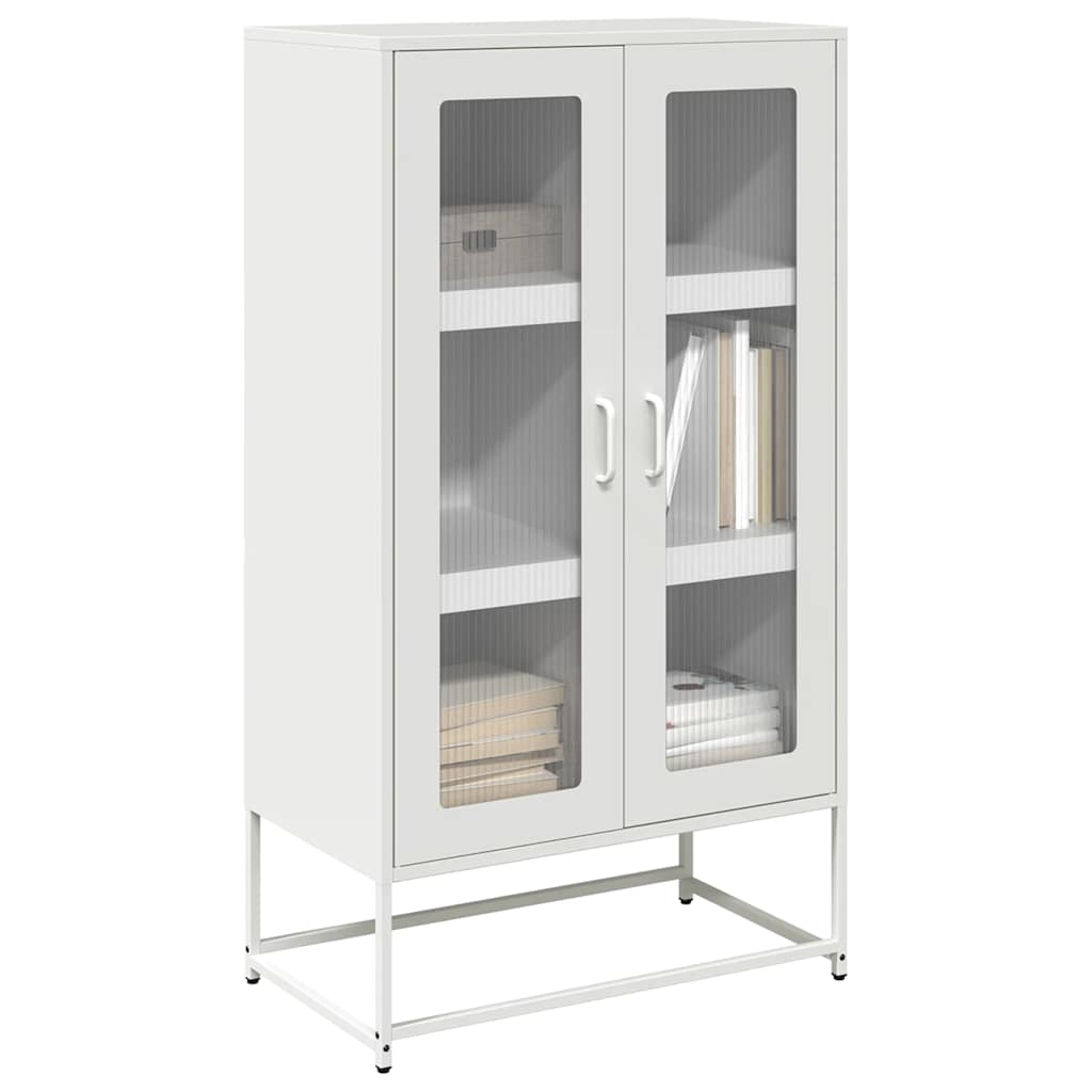 vidaXL Highboard Weiß 68x39x123 cm Stahl