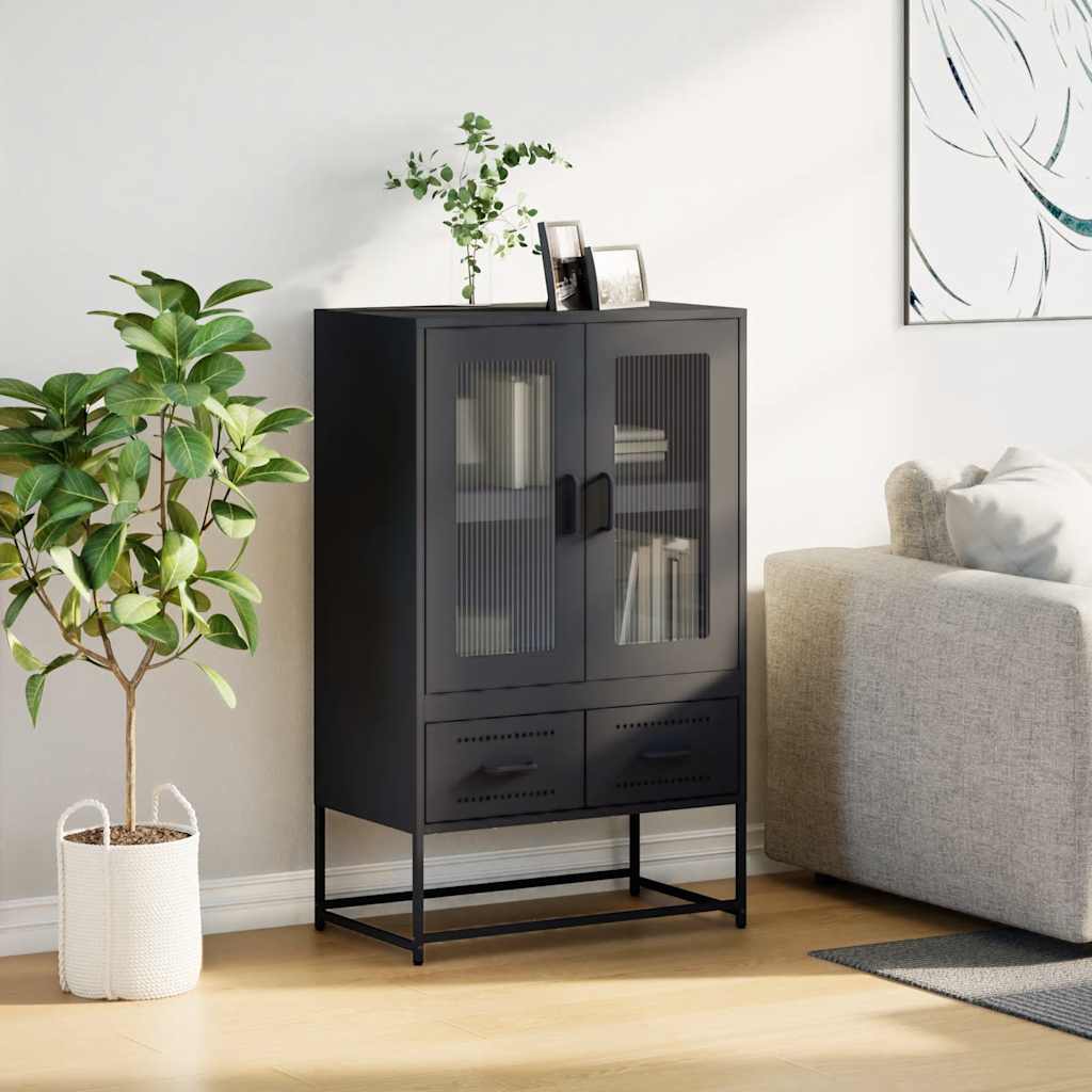 Thumbnail - vidaXL Highboard Schwarz 68x39x111,5 cm Stahl
