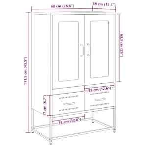Skříň highboard hořčicově žlutá 68x39x111,5 cm ocel - obrázek 13