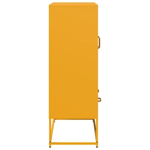 Skříň highboard hořčicově žlutá 68x39x111,5 cm ocel - obrázek 7