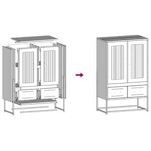 Skříň highboard hořčicově žlutá 68x39x111,5 cm ocel - obrázek 11